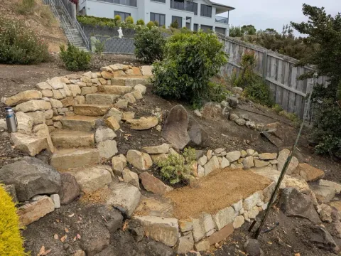 Dry stone wall detail near water
