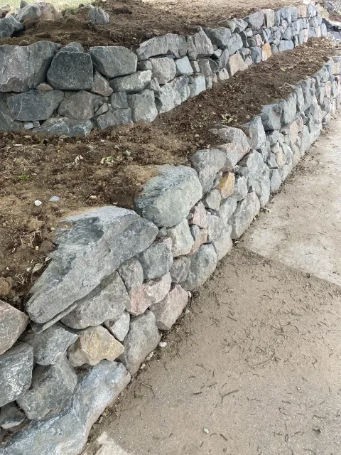Dry stone wall project in Englewood, Colorado, photo 6